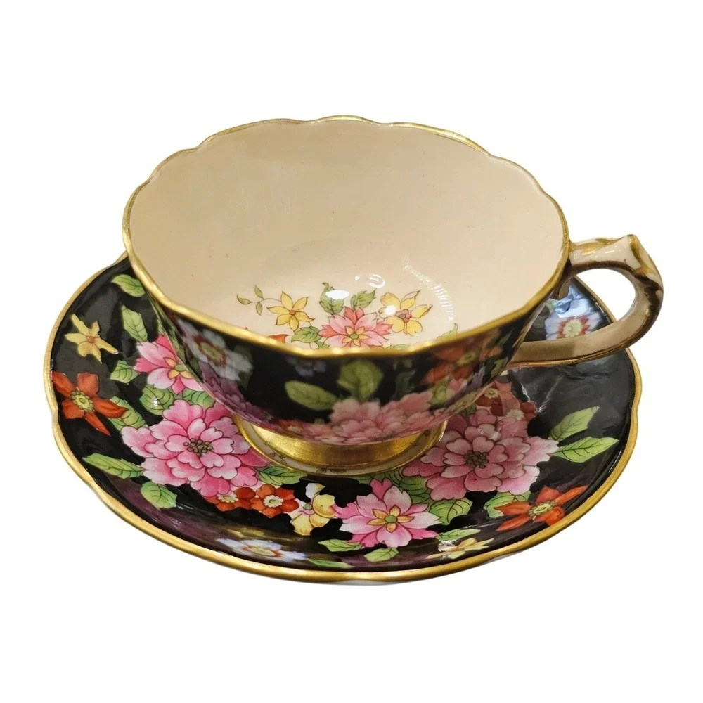 Vintage Paragon Chintz Teacup Saucer Set Floral Fine Bone China Made in England